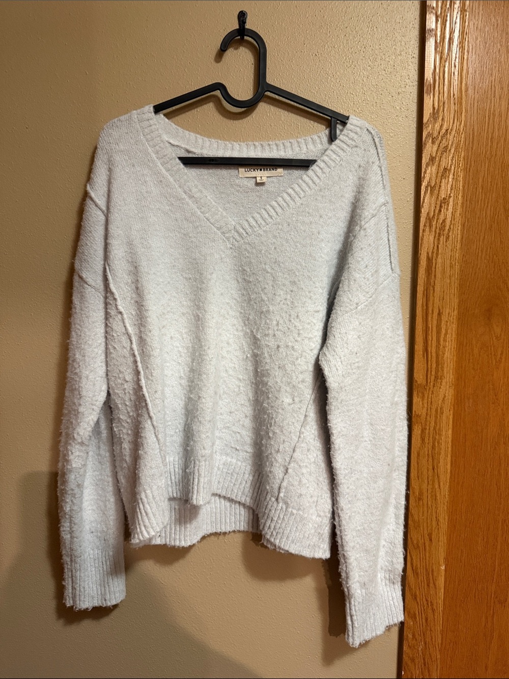 Lucky Brand Light Gray V-Neck Sweater